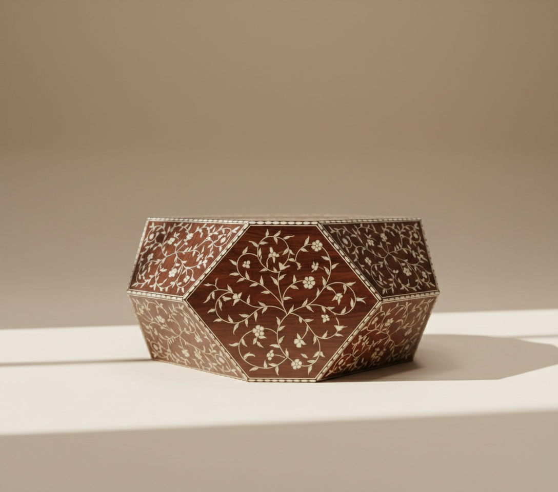 The Floral Gemstone Bone Inlay Coffee Table