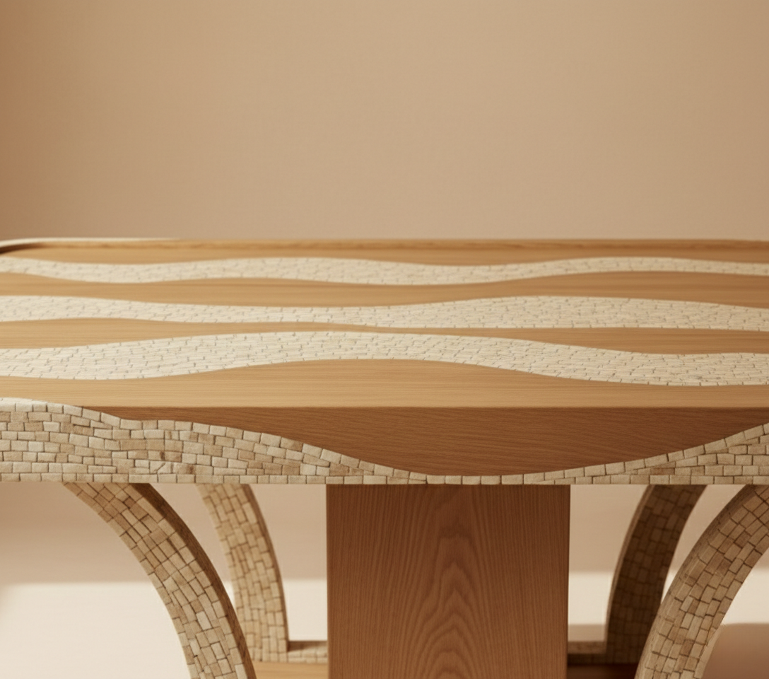 The Dune Wave Bone Inlay Coffee Table