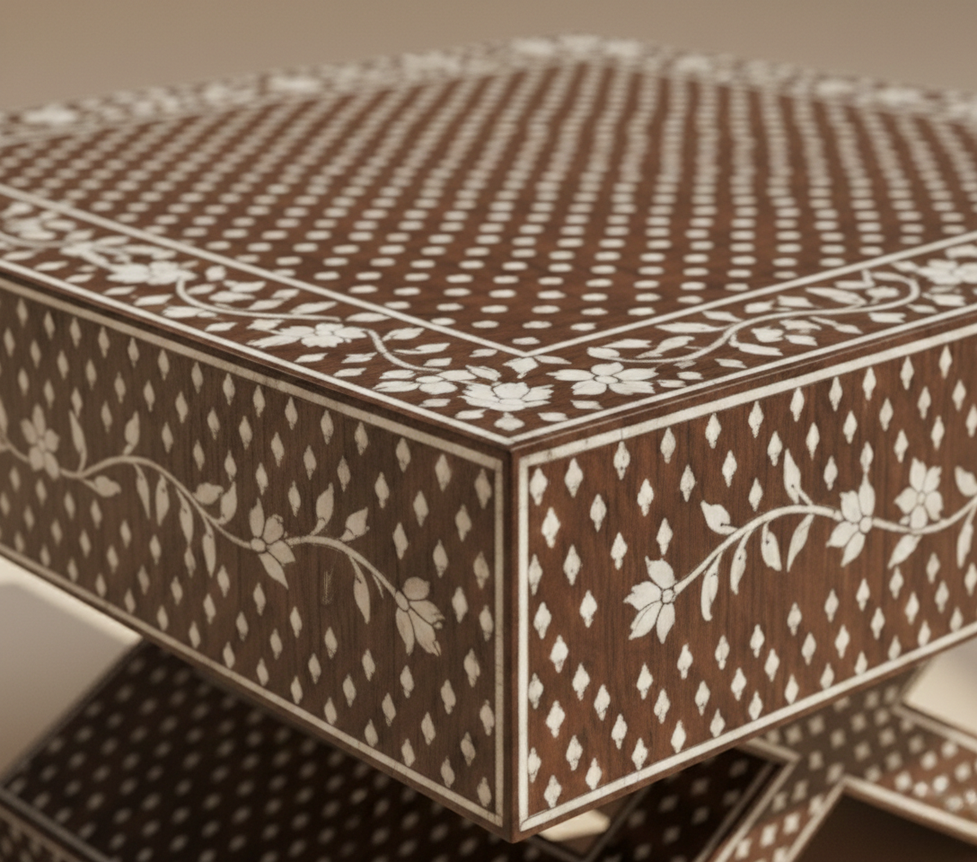 The Diamond Trellis Bone Inlay Coffee Table