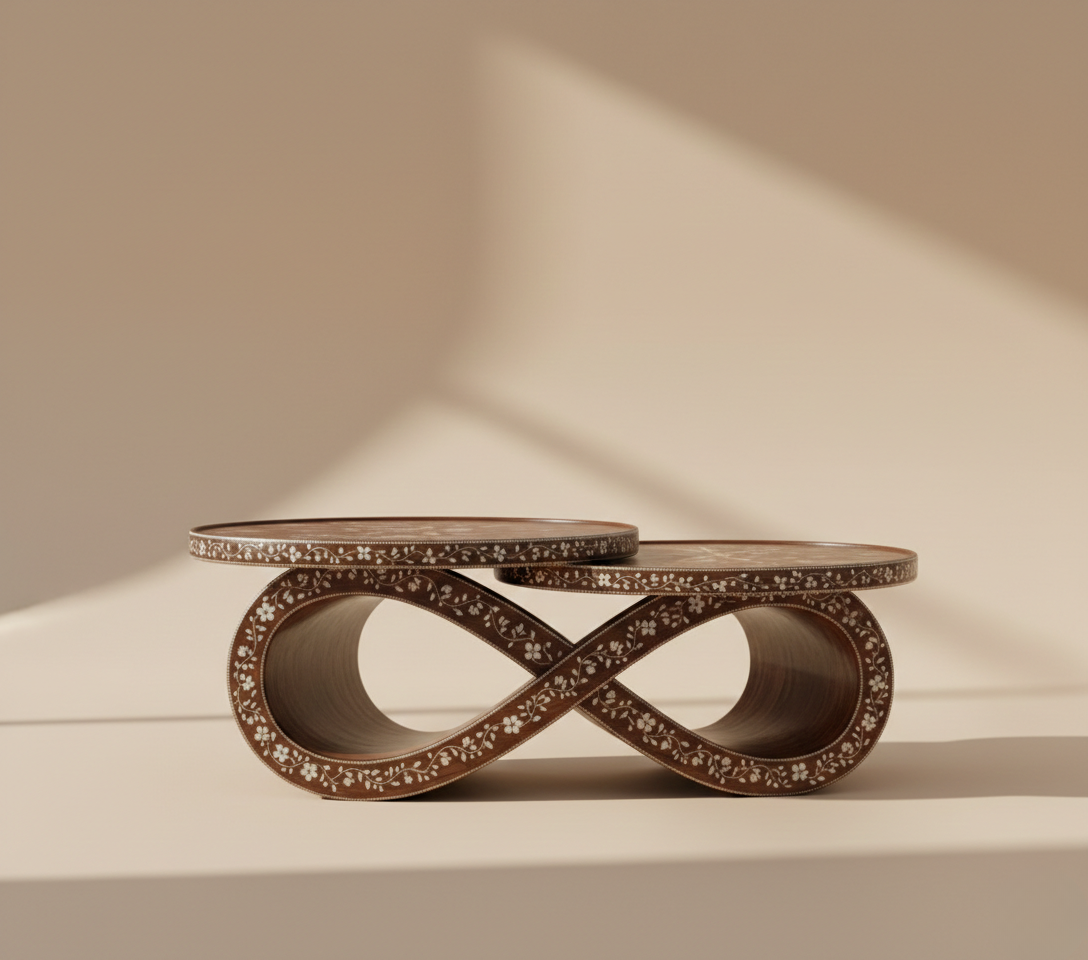 The Eternal Loop Bone Inlay Coffee Table