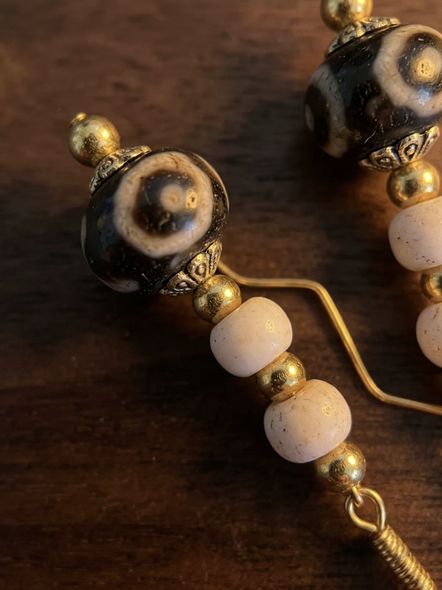 OrbitBead Bone Earrings