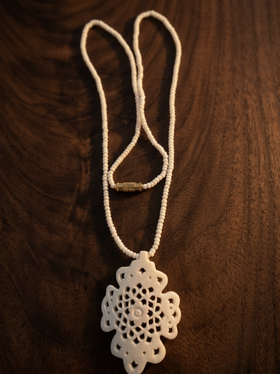 Elaris Mandala Pendant Bone