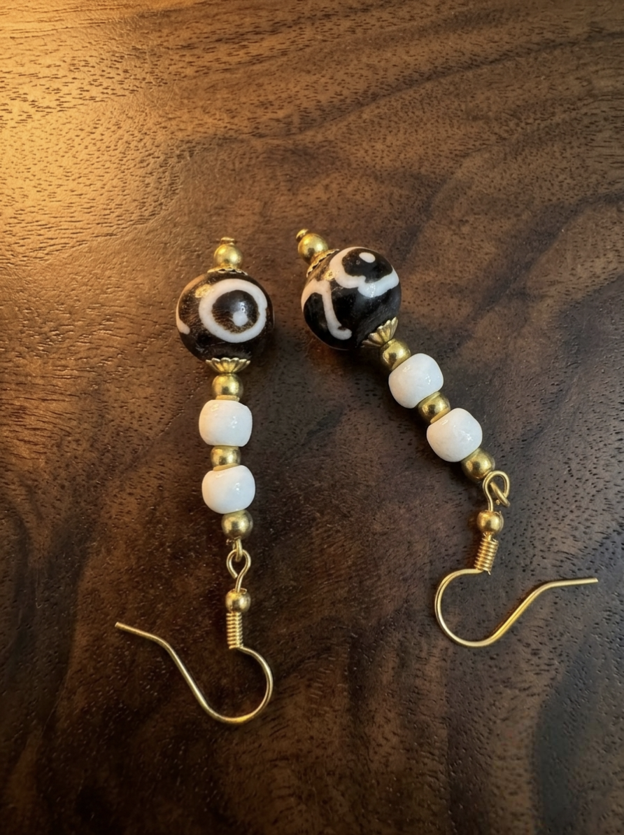 OrbitBead Bone Earrings