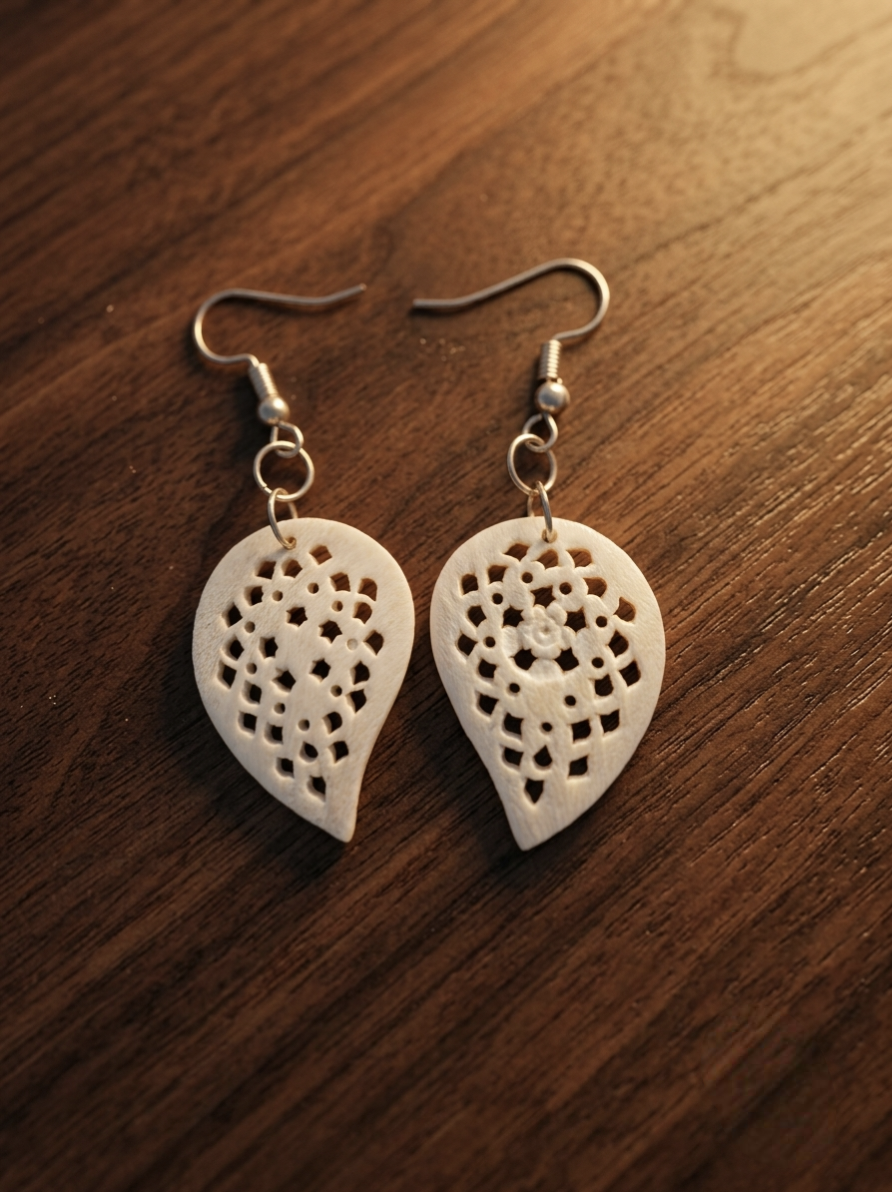 Laceleaf Bone Earrings