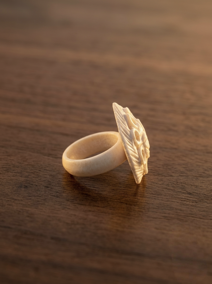 Petal Carve Bone Ring