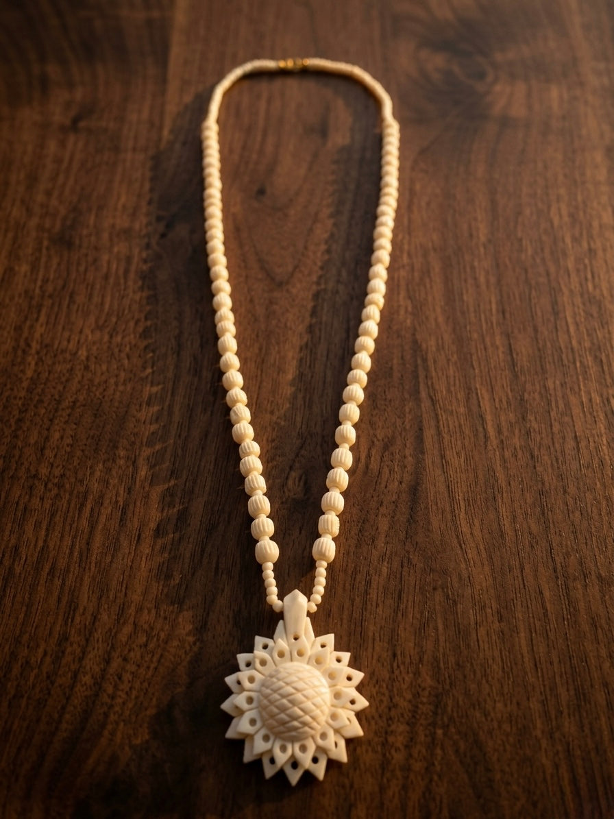 Sunflower Bone Inlay Necklace