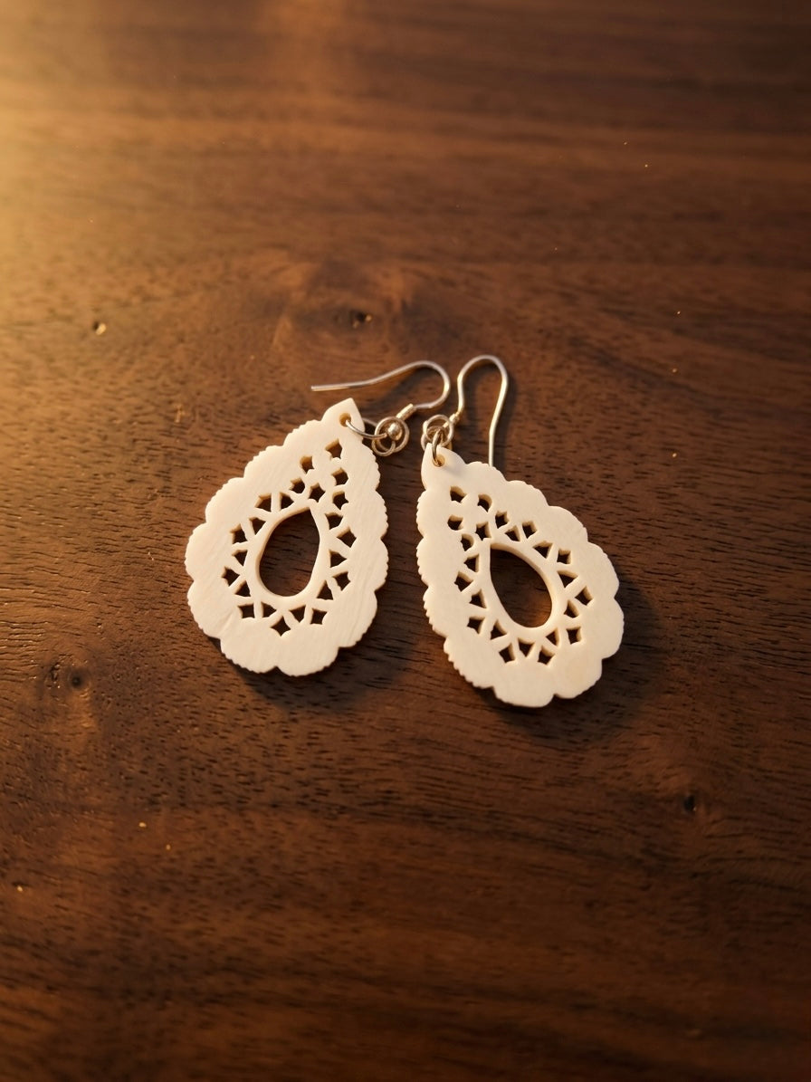 Petal Teardrops Bone Inlay