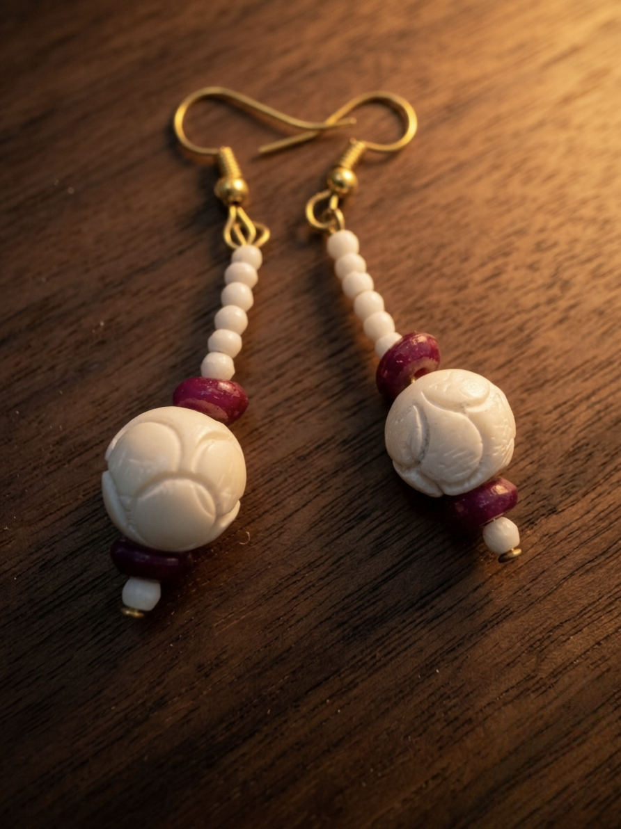Velmira Bloom Drops Earrings Bone