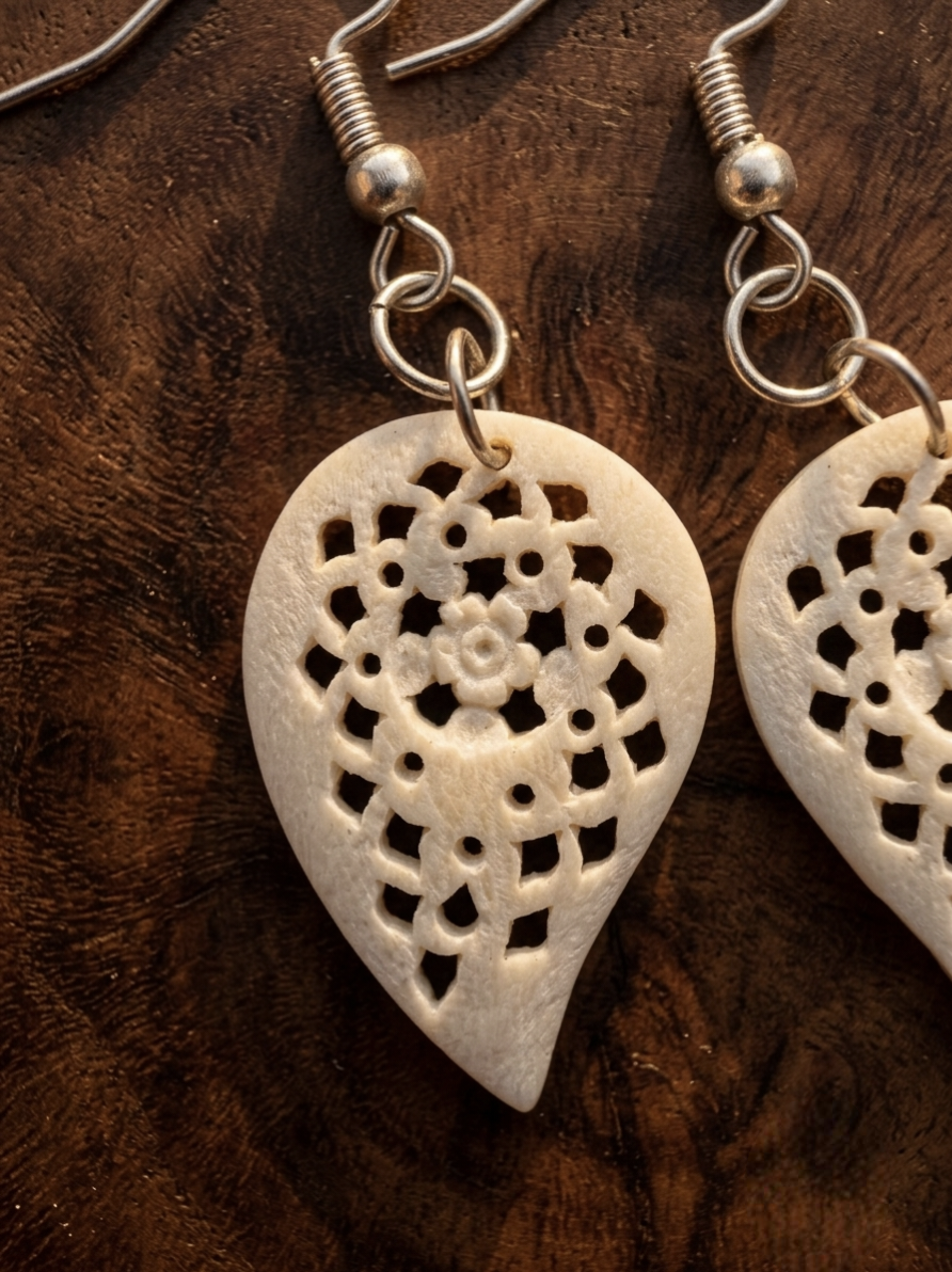 Laceleaf Bone Earrings