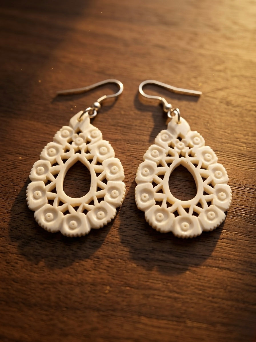 Petal Teardrops Bone Inlay