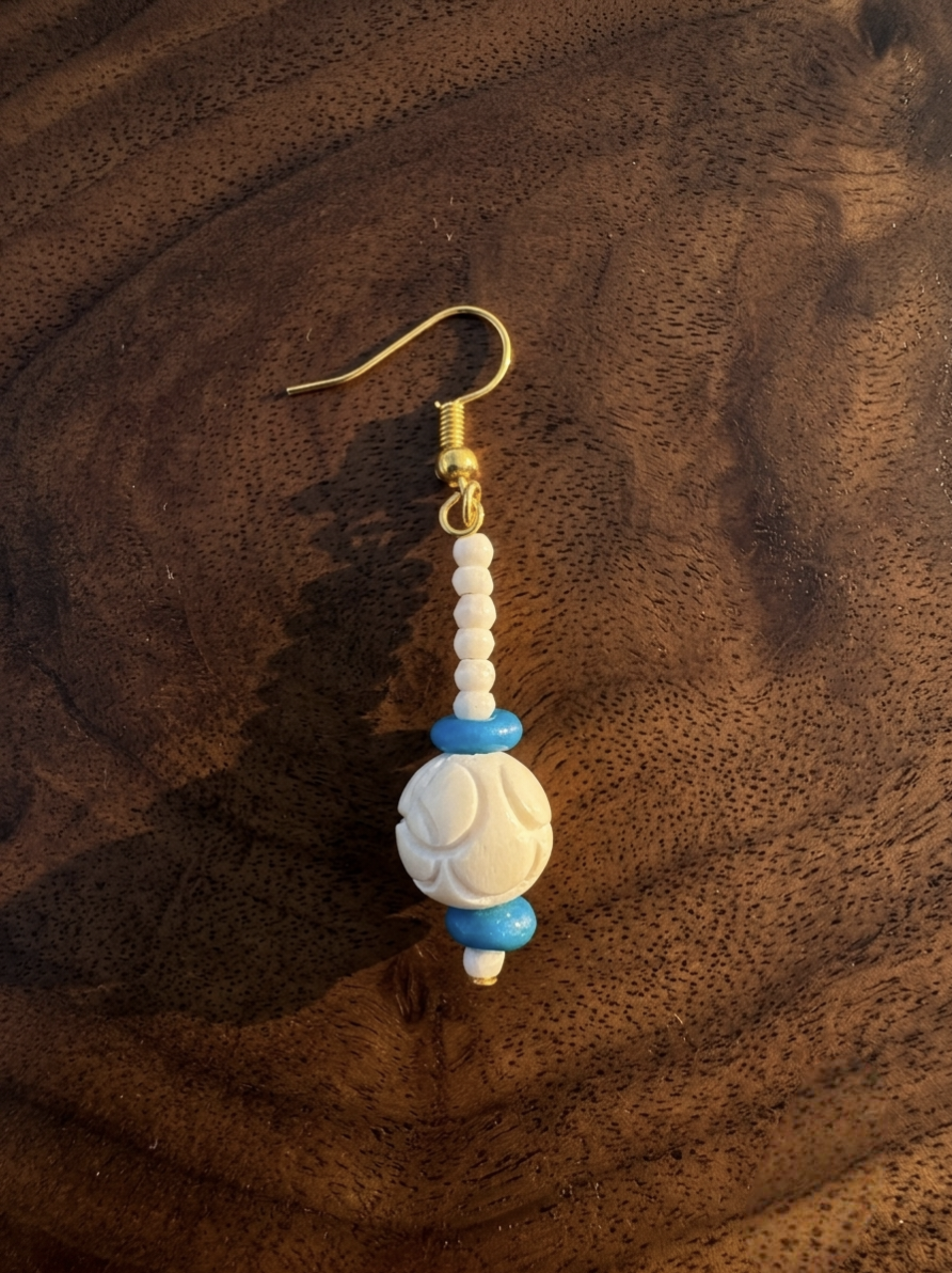 Azure Bloom Bone Earrings