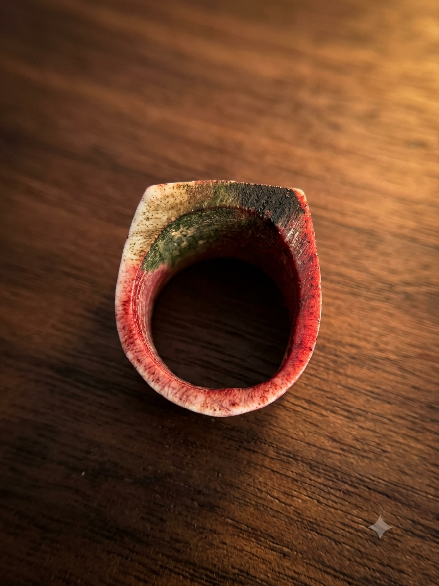 Crimson Vein Bone Ring