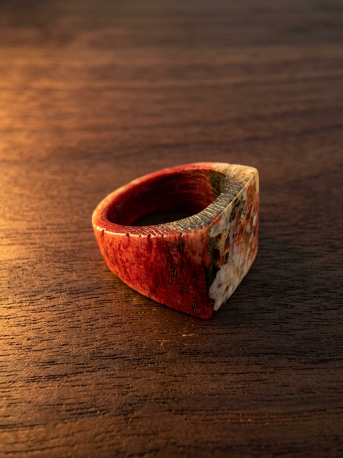 Crimson Vein Bone Ring