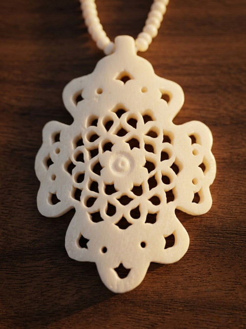 Elaris Mandala Pendant Bone