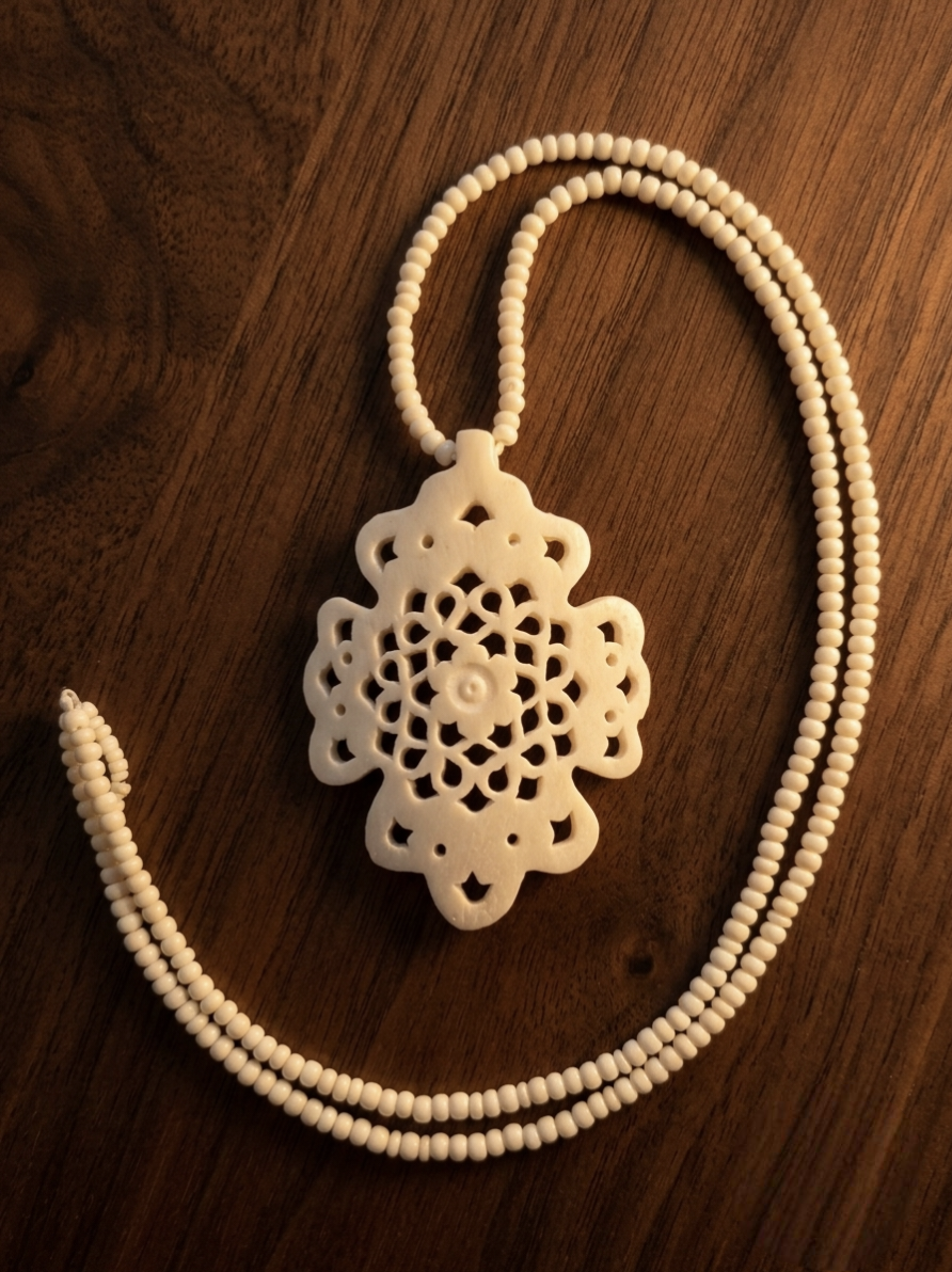 Elaris Mandala Pendant Bone