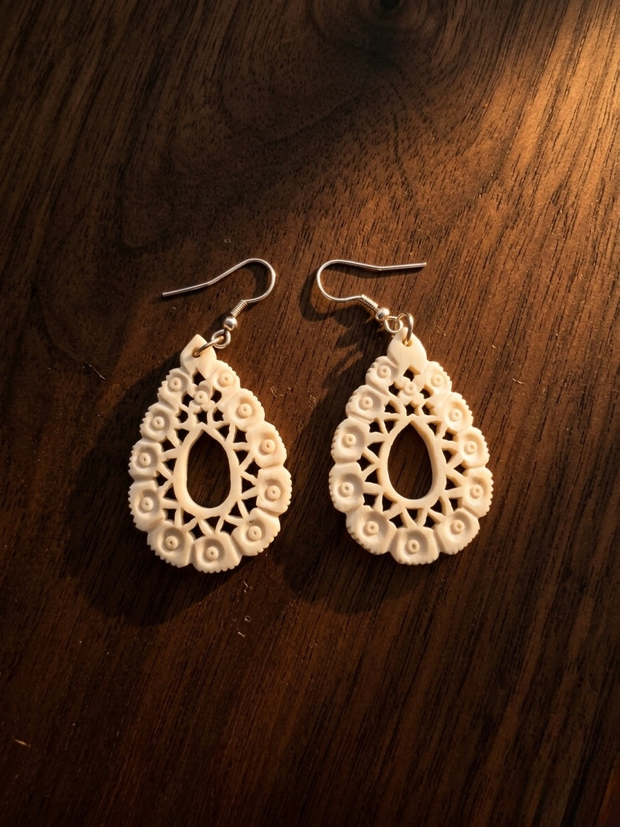 Petal Teardrops Bone Inlay