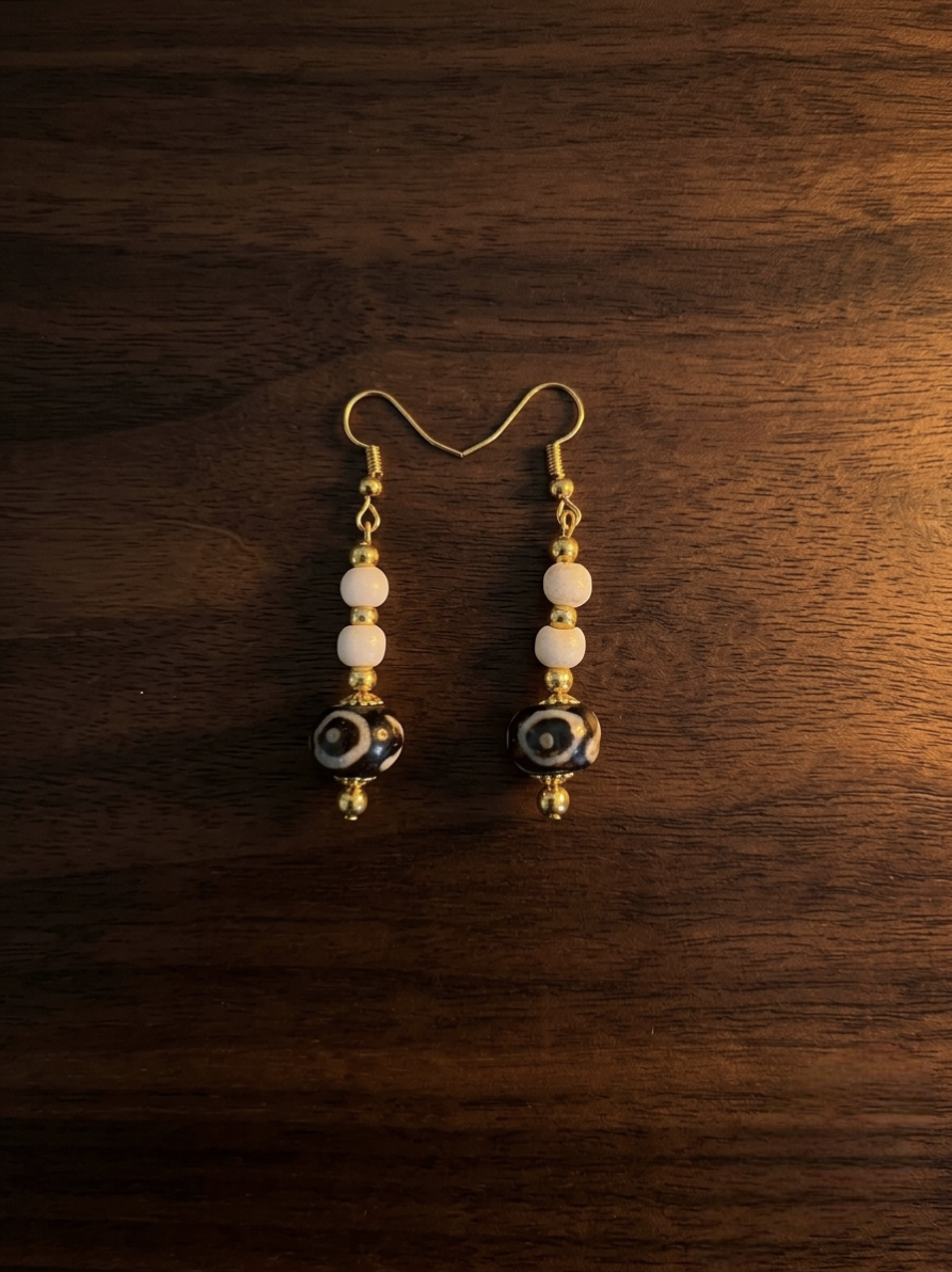 OrbitBead Bone Earrings