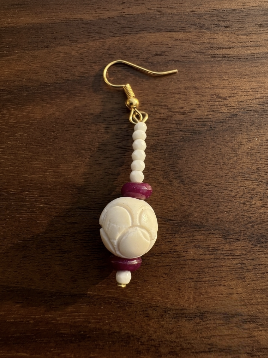 Velmira Bloom Drops Earrings Bone
