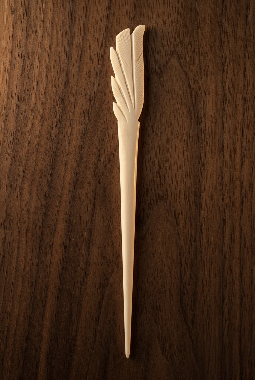 Feather Glide Bone Hair Pin