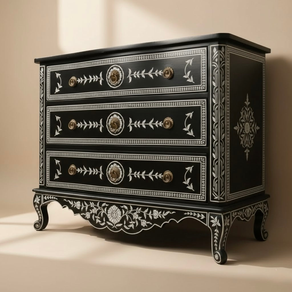 Midnight Blossom Inlay Chest