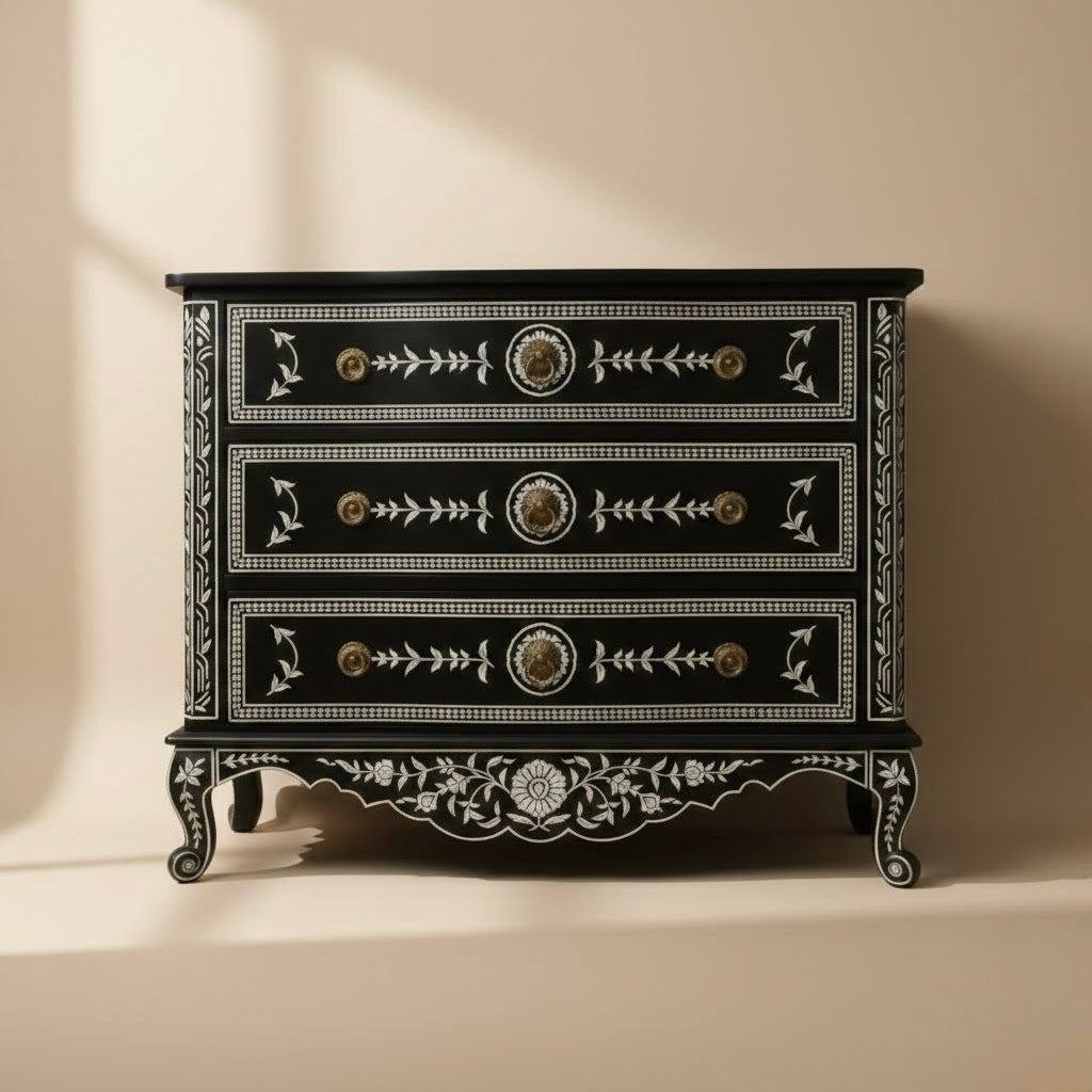 Midnight Blossom Inlay Chest
